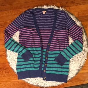 Colorful striped cardigan w/ buttons
